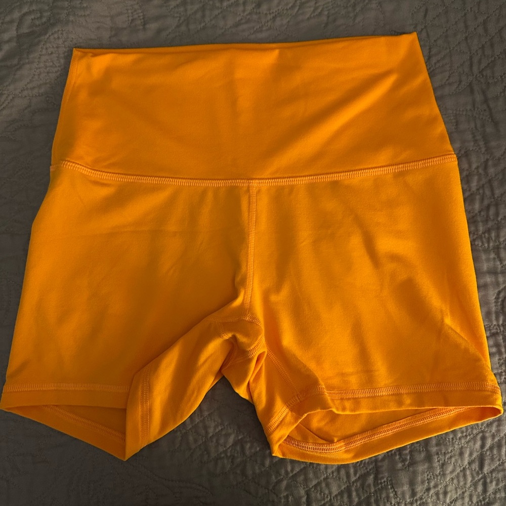 Women's FLEO High-Waisted Orange Shorts